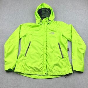 The North Face Women's Neon Green Hooded Rain Jacket